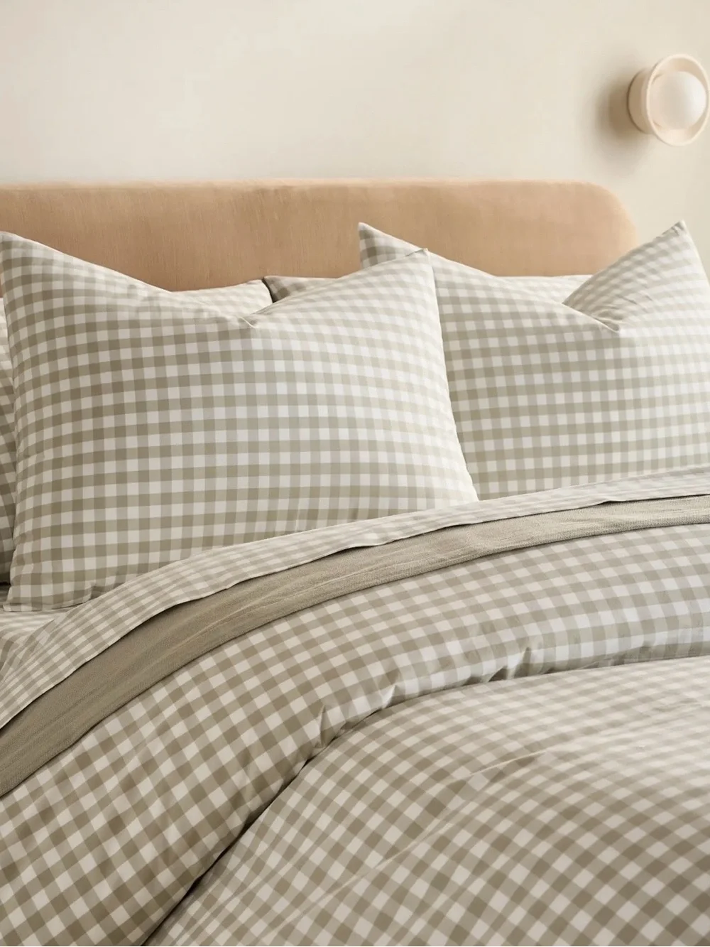 Quince Gray Gingham Cotton Percale Duvet Cover & Shams